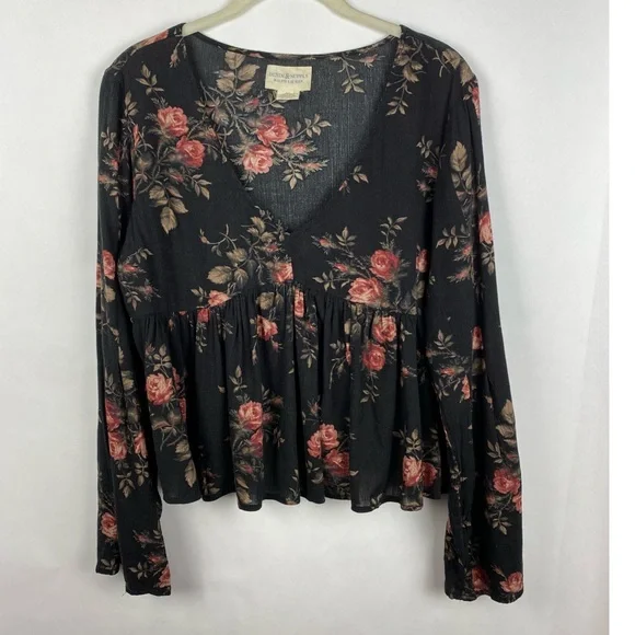 Ralph Lauren Denim & Supply Floral V Neck Ruffle Bell Sleeve Top - Picture 5 of 9